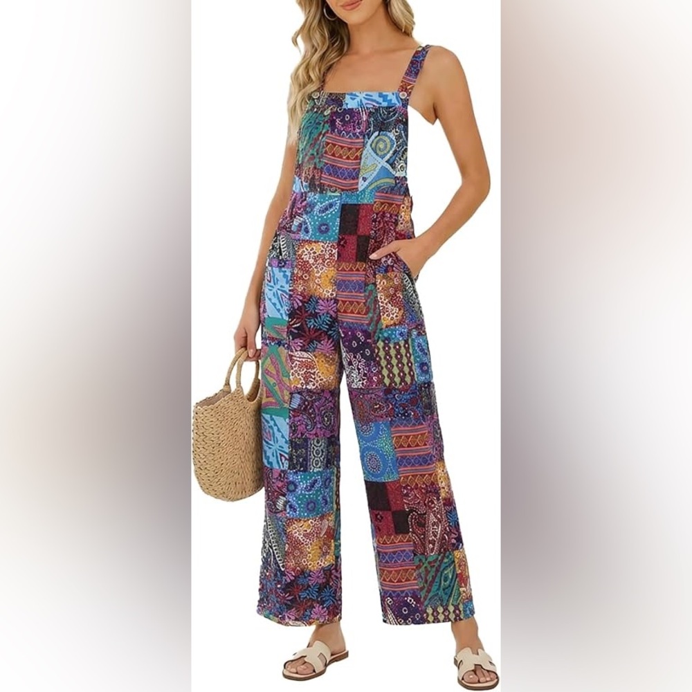Colorful 100% cotton Patchwork Jumpsuit
